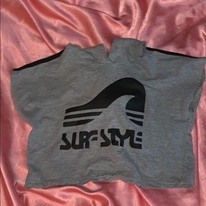 Surf style hoodie crop top